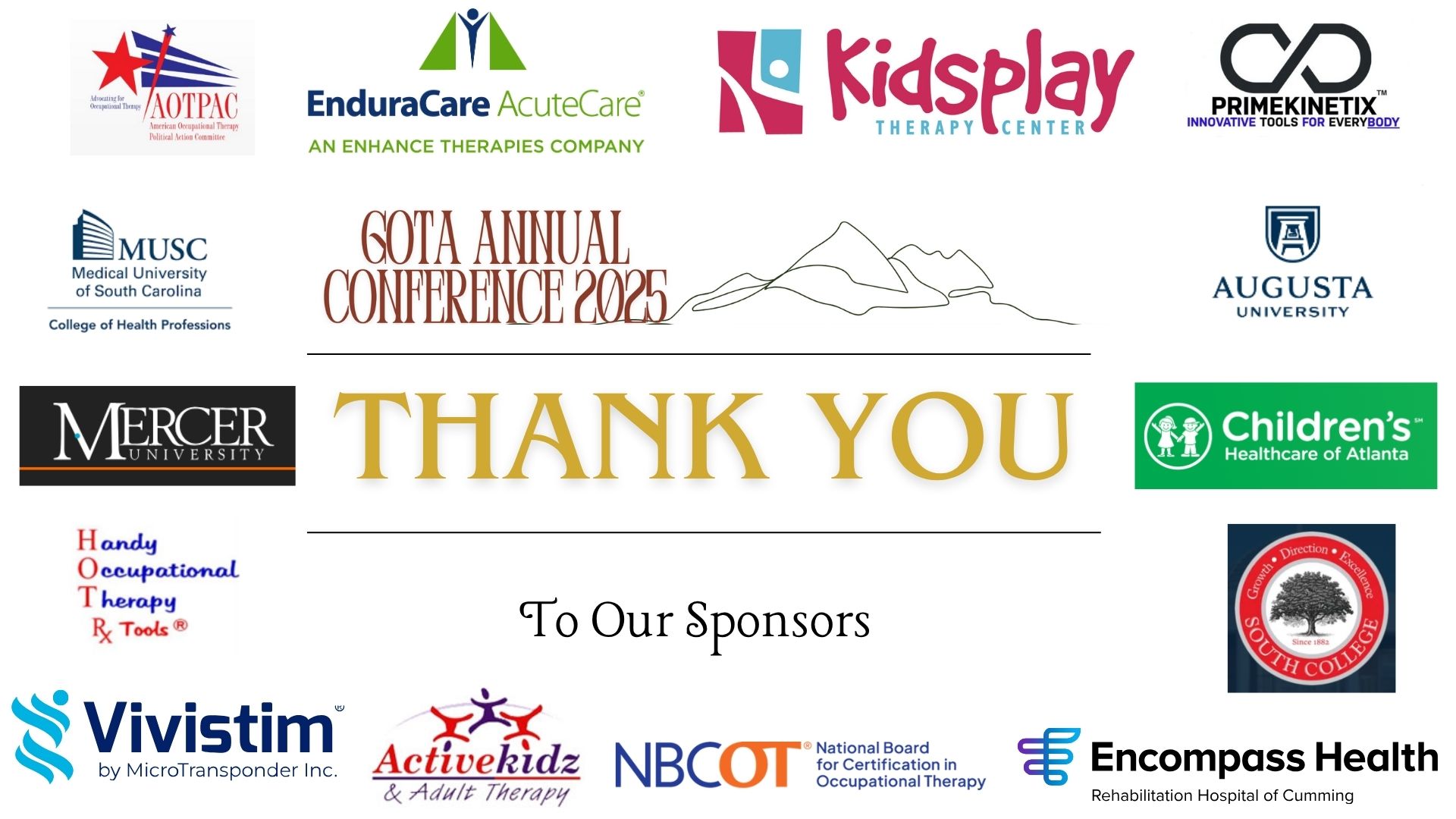 Thank you to conference sponsors with logos